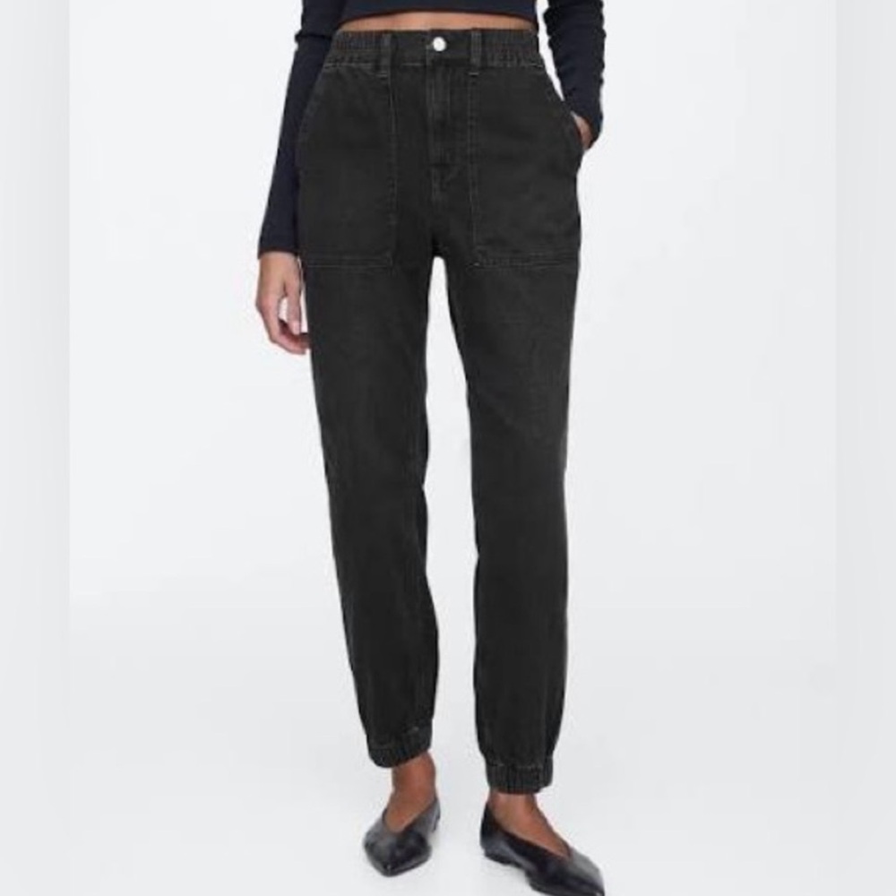 GAP High Rise Denim Girlfriend Utility Joggers